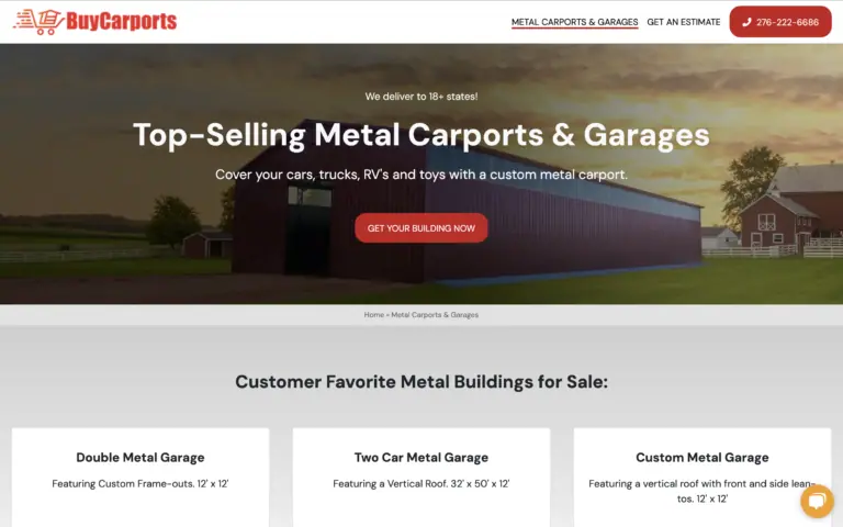 Buycarports new website